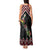 New Zealand Christmas Taniko Poutama Tank Maxi Dress Flora Map with Birds - Polynesian Pride
