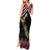 New Zealand Christmas Taniko Poutama Tank Maxi Dress Flora Map with Birds - Polynesian Pride