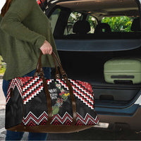 New Zealand Christmas Taniko Poutama Travel Bag Flora Map with Birds - Polynesian Pride