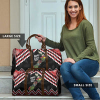 New Zealand Christmas Taniko Poutama Travel Bag Flora Map with Birds - Polynesian Pride