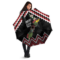 New Zealand Christmas Taniko Poutama Umbrella Flora Map with Birds - Polynesian Pride