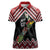 New Zealand Christmas Taniko Poutama Women Polo Shirt Flora Map with Birds - Polynesian Pride
