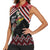 New Zealand Christmas Taniko Poutama Women Sleeveless Polo Shirt Flora Map with Birds - Polynesian Pride
