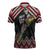 New Zealand Christmas Taniko Poutama Zipper Polo Shirt Flora Map with Birds - Polynesian Pride
