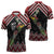 New Zealand Christmas Taniko Poutama Zipper Polo Shirt Flora Map with Birds - Polynesian Pride