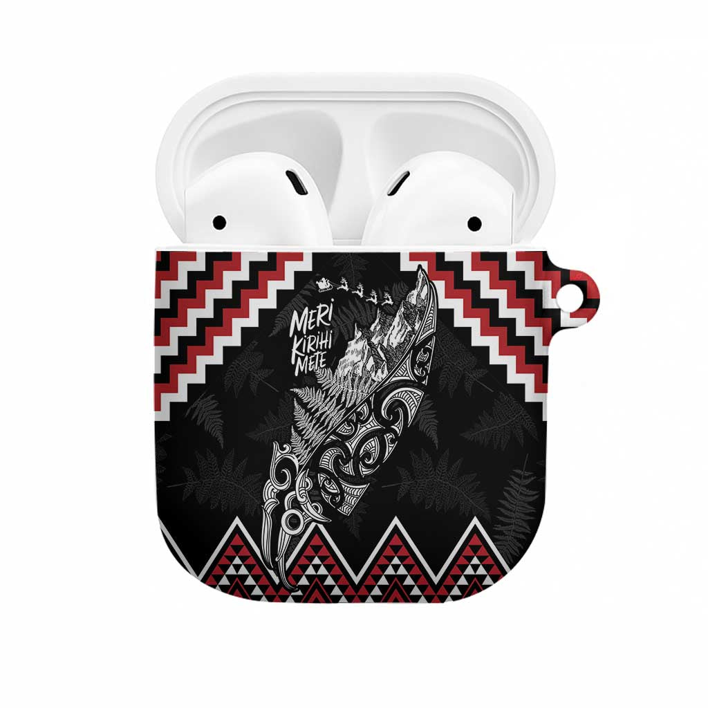New Zealand Christmas Taniko Poutama AirPods Case Mountainscape Maori Fern - Polynesian Pride