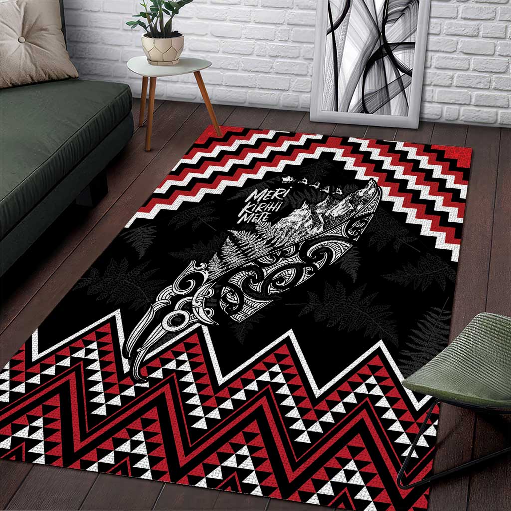 New Zealand Christmas Taniko Poutama Area Rug Mountainscape Maori Fern - Polynesian Pride