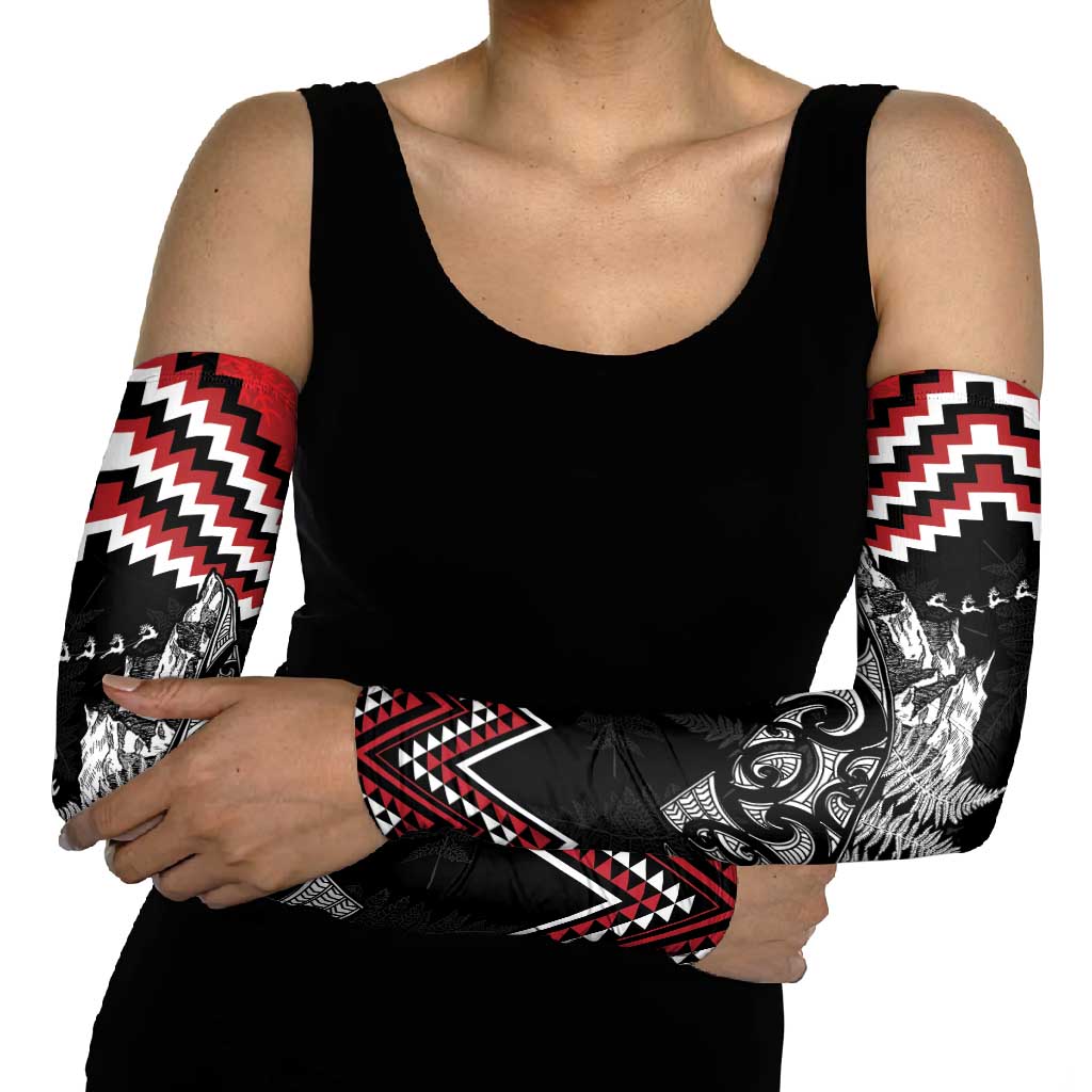 New Zealand Christmas Taniko Poutama Arm Sleeves Mountainscape Maori Fern - Polynesian Pride