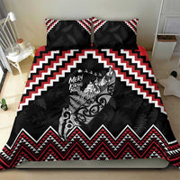 New Zealand Christmas Taniko Poutama Bedding Set Mountainscape Maori Fern - Polynesian Pride