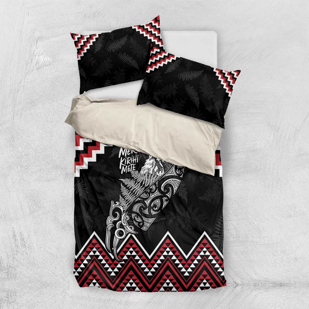 New Zealand Christmas Taniko Poutama Bedding Set Mountainscape Maori Fern - Polynesian Pride