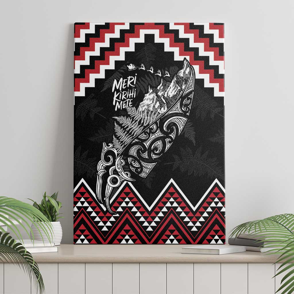 New Zealand Christmas Taniko Poutama Canvas Wall Art Mountainscape Maori Fern - Polynesian Pride