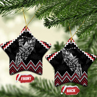 New Zealand Christmas Taniko Poutama Ceramic Ornament Mountainscape Maori Fern - Polynesian Pride