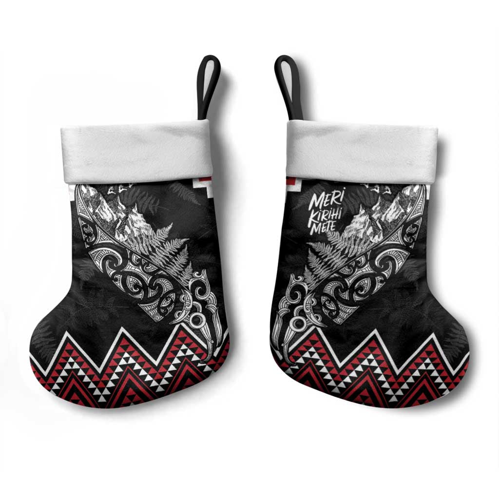 New Zealand Christmas Taniko Poutama Christmas Stocking Mountainscape Maori Fern - Polynesian Pride