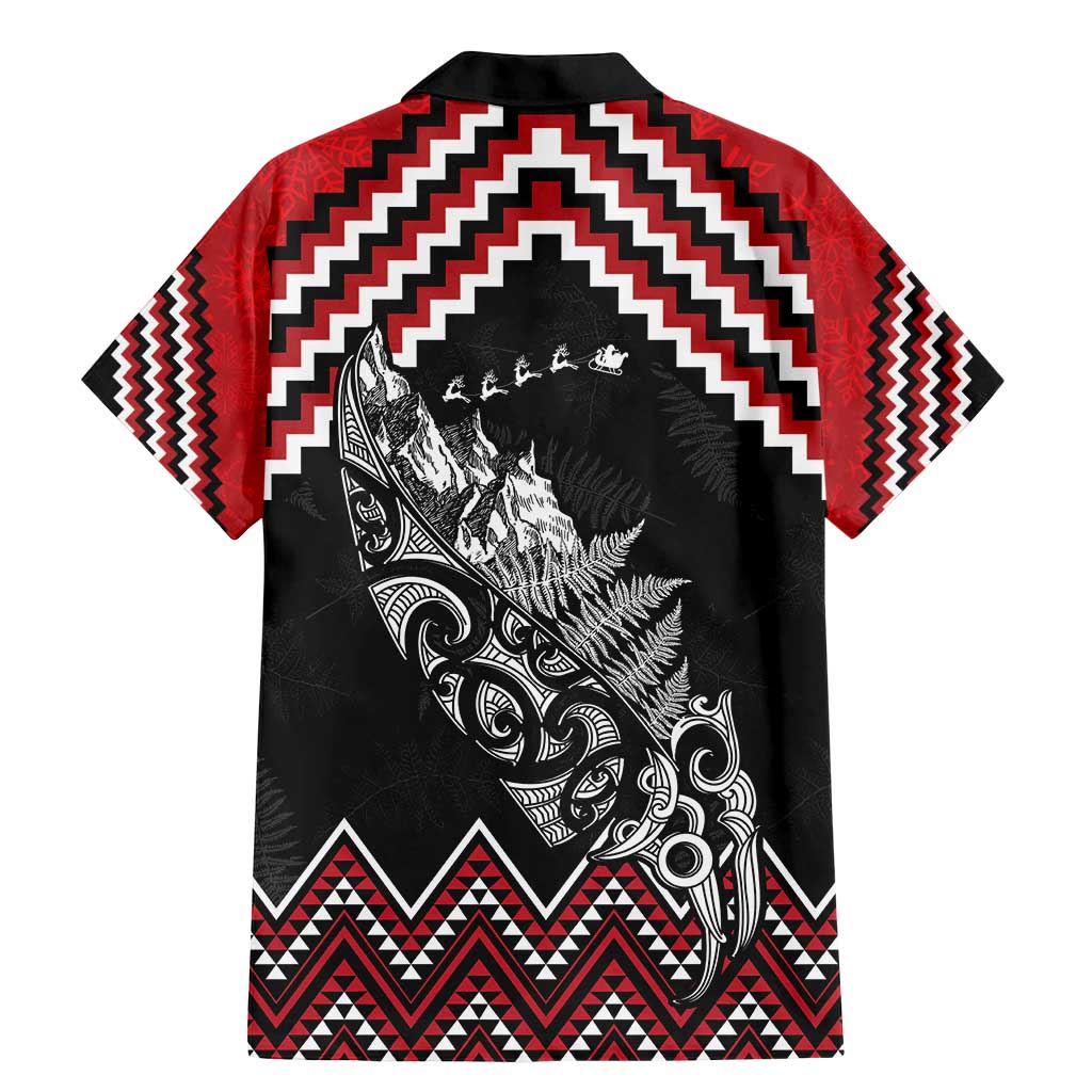 New Zealand Christmas Taniko Poutama Family Matching Mermaid Dress and Hawaiian Shirt Mountainscape Maori Fern - Polynesian Pride