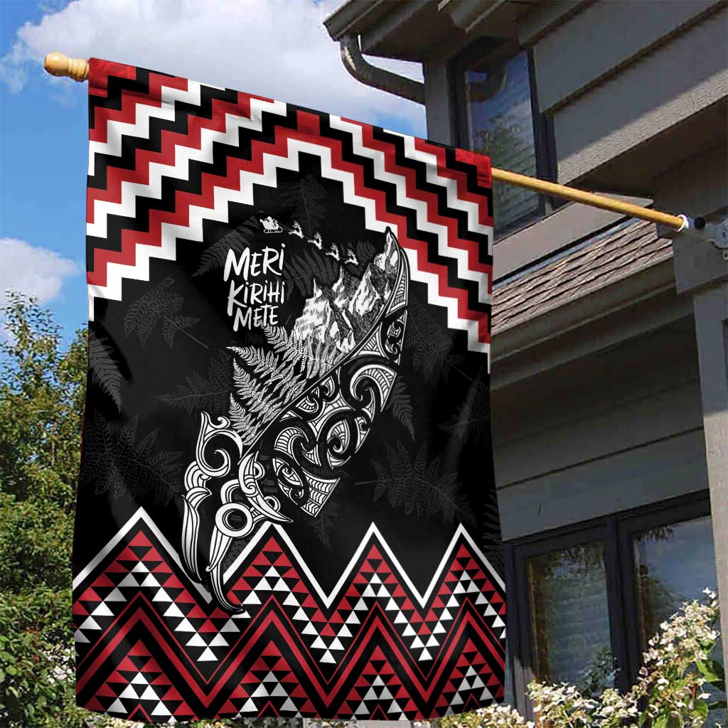 New Zealand Christmas Taniko Poutama Garden Flag Mountainscape Maori Fern - Polynesian Pride