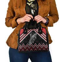 New Zealand Christmas Taniko Poutama Shoulder Handbag Mountainscape Maori Fern - Polynesian Pride