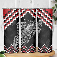 New Zealand Christmas Taniko Poutama Skinny Tumbler Mountainscape Maori Fern - Polynesian Pride