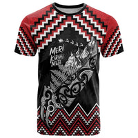 New Zealand Christmas Taniko Poutama T Shirt Mountainscape Maori Fern - Polynesian Pride