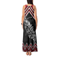New Zealand Christmas Taniko Poutama Tank Maxi Dress Mountainscape Maori Fern - Polynesian Pride