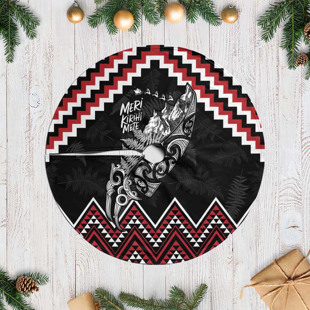 New Zealand Christmas Taniko Poutama Tree Skirt Mountainscape Maori Fern - Polynesian Pride