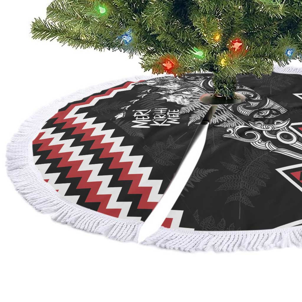 New Zealand Christmas Taniko Poutama Tree Skirt Mountainscape Maori Fern - Polynesian Pride