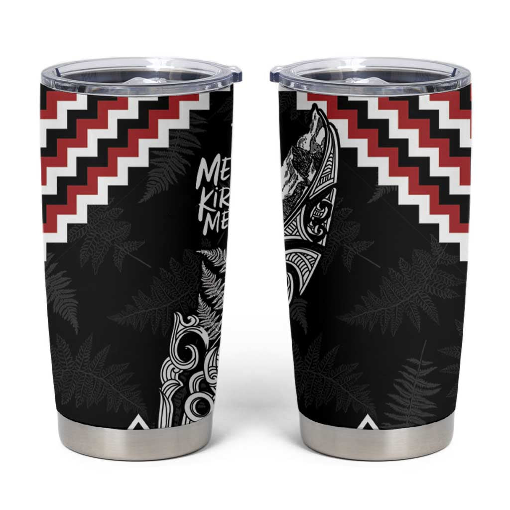 New Zealand Christmas Taniko Poutama Tumbler Cup Mountainscape Maori Fern - Polynesian Pride