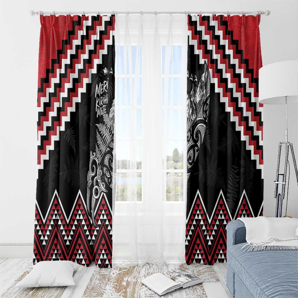 New Zealand Christmas Taniko Poutama Window Curtain Mountainscape Maori Fern - Polynesian Pride