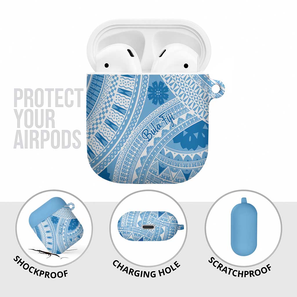 Bula Fiji Classic Masi Tapa AirPods Case Turquoise - Polynesian Pride