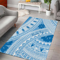 Bula Fiji Classic Masi Tapa Area Rug Turquoise - Polynesian Pride