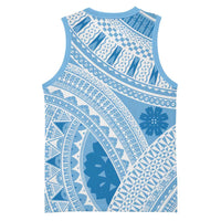 Bula Fiji Classic Masi Tapa Basketball Jersey Turquoise - Polynesian Pride