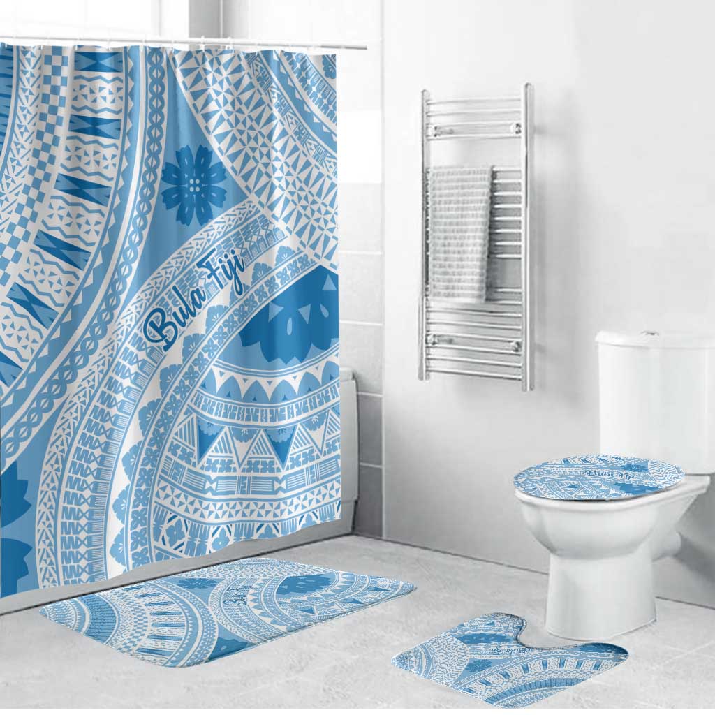 Bula Fiji Classic Masi Tapa Bathroom Set Turquoise - Polynesian Pride
