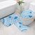 Bula Fiji Classic Masi Tapa Bathroom Set Turquoise - Polynesian Pride
