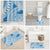 Bula Fiji Classic Masi Tapa Bathroom Set Turquoise - Polynesian Pride