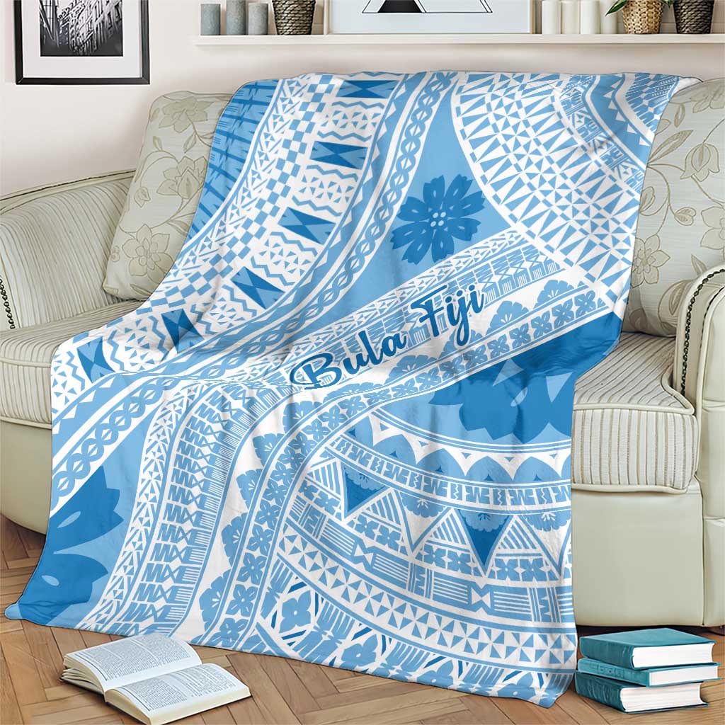 Bula Fiji Classic Masi Tapa Blanket Turquoise - Polynesian Pride