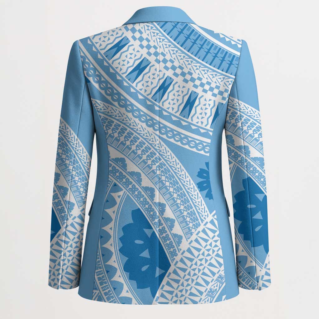 Bula Fiji Classic Masi Tapa Blazer Turquoise - Polynesian Pride