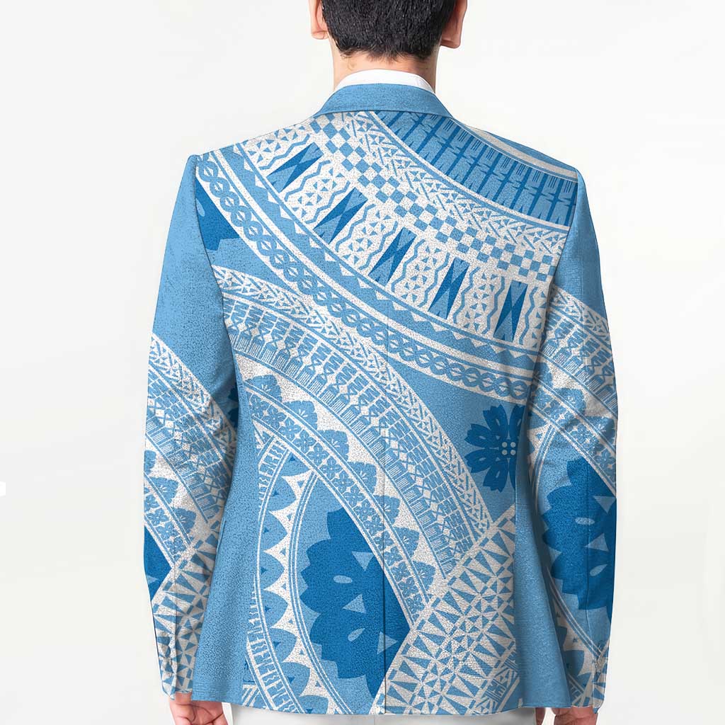 Bula Fiji Classic Masi Tapa Blazer Turquoise - Polynesian Pride