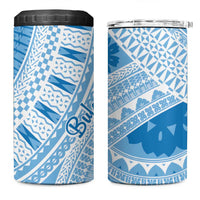 Bula Fiji Classic Masi Tapa 4 in 1 Can Cooler Tumbler Turquoise - Polynesian Pride