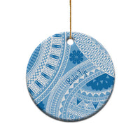 Bula Fiji Classic Masi Tapa Ceramic Ornament Turquoise - Polynesian Pride