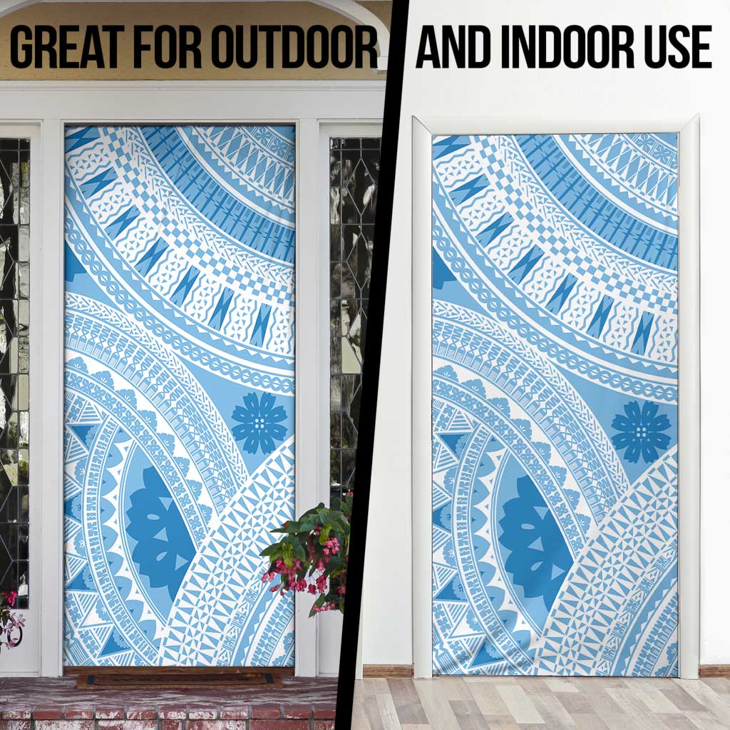 Bula Fiji Classic Masi Tapa Door Cover Turquoise - Polynesian Pride