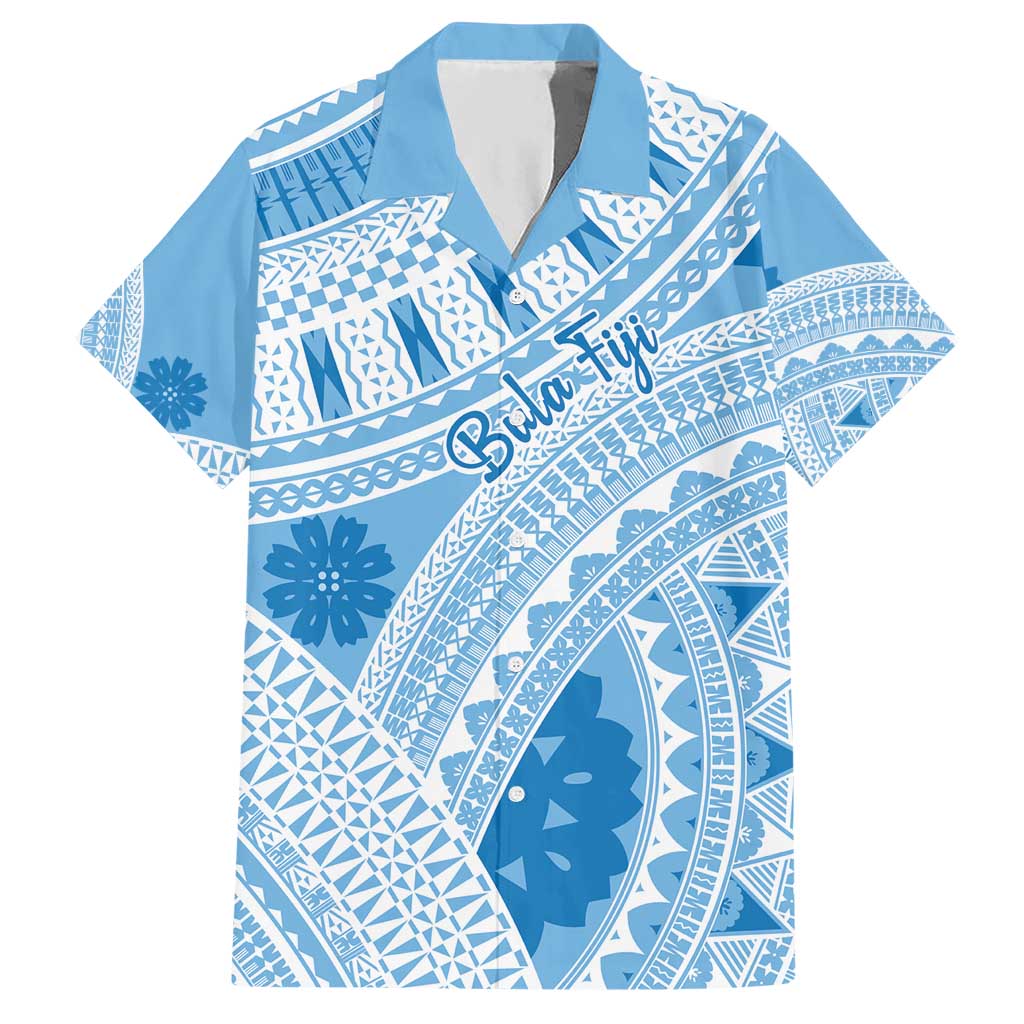 Bula Fiji Classic Masi Tapa Hawaiian Shirt Turquoise - Polynesian Pride