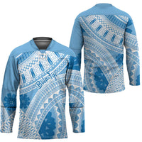 Bula Fiji Classic Masi Tapa Hockey Jersey Turquoise - Polynesian Pride