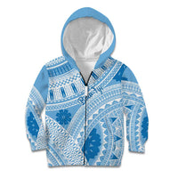 Bula Fiji Classic Masi Tapa Kid Hoodie Turquoise - Polynesian Pride