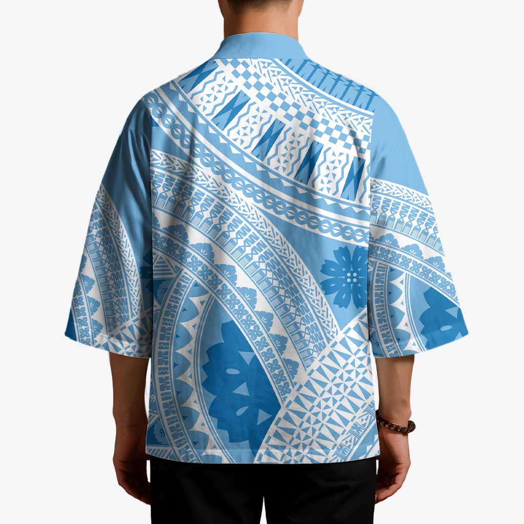 Bula Fiji Classic Masi Tapa Kimono Turquoise - Polynesian Pride