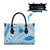 Bula Fiji Classic Masi Tapa Leather Bag Turquoise - Polynesian Pride