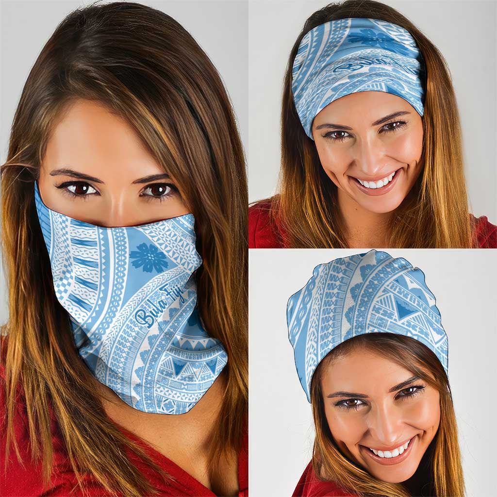 Bula Fiji Classic Masi Tapa Neck Gaiter Turquoise - Polynesian Pride