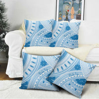 Bula Fiji Classic Masi Tapa Pillow Cover Turquoise - Polynesian Pride