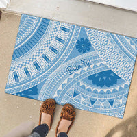 Bula Fiji Classic Masi Tapa Rubber Doormat Turquoise - Polynesian Pride