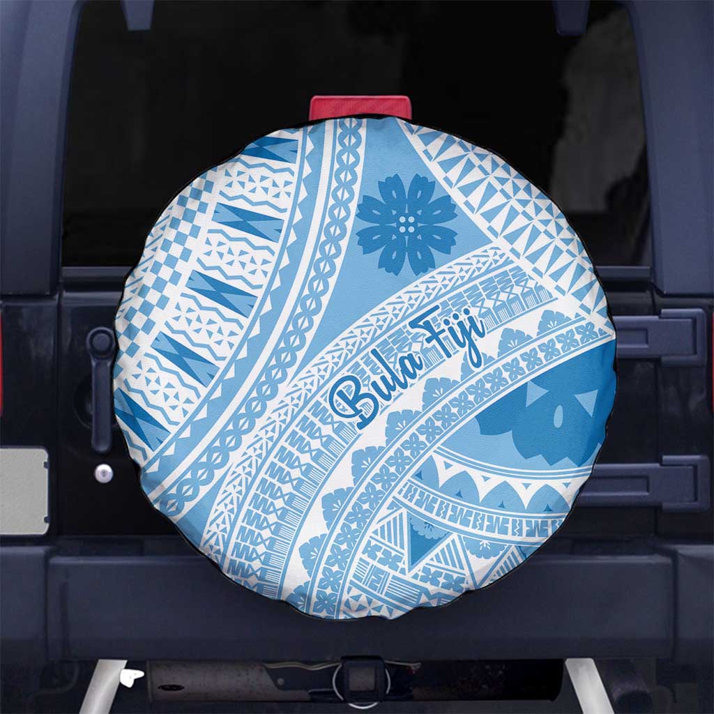 Bula Fiji Classic Masi Tapa Spare Tire Cover Turquoise - Polynesian Pride