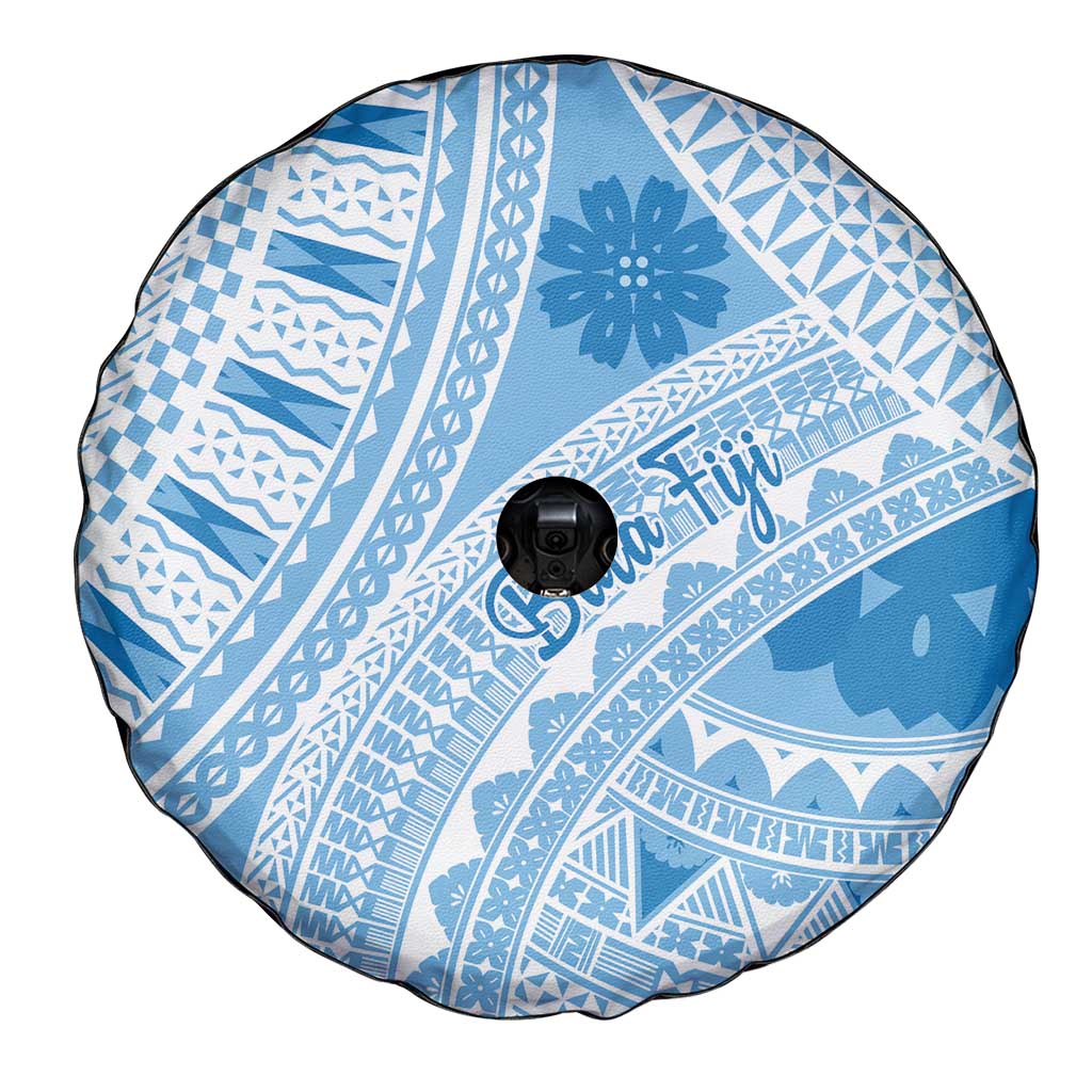 Bula Fiji Classic Masi Tapa Spare Tire Cover Turquoise - Polynesian Pride