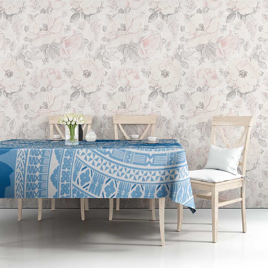 Bula Fiji Classic Masi Tapa Tablecloth Turquoise - Polynesian Pride